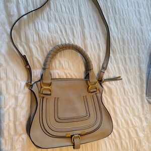 Chloe Beige Small Marcie Shoulder Bag